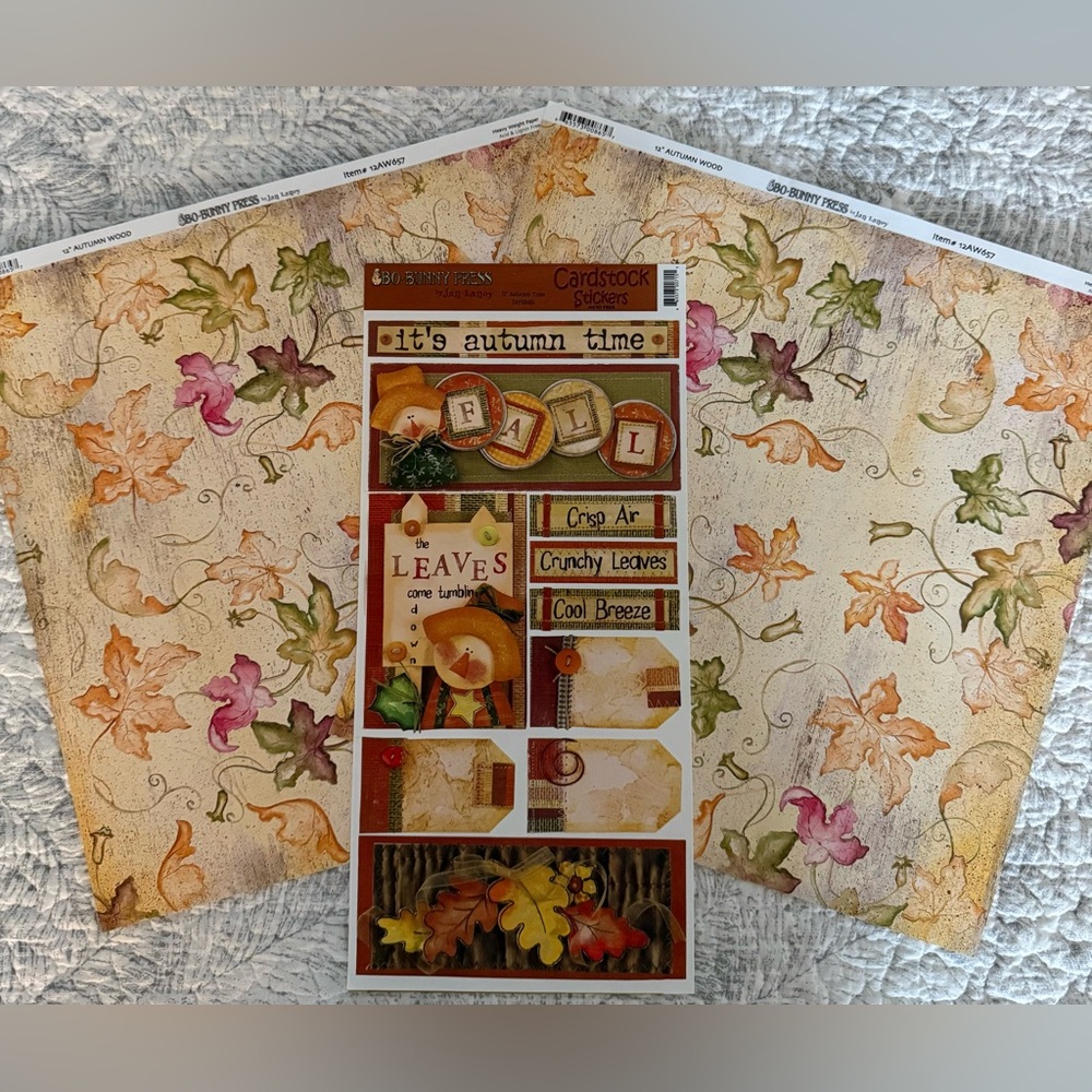 🆕🍂 BO BUNNY PRESS “IT’S AUTUMN TIME” SCRAPBOOK SET.